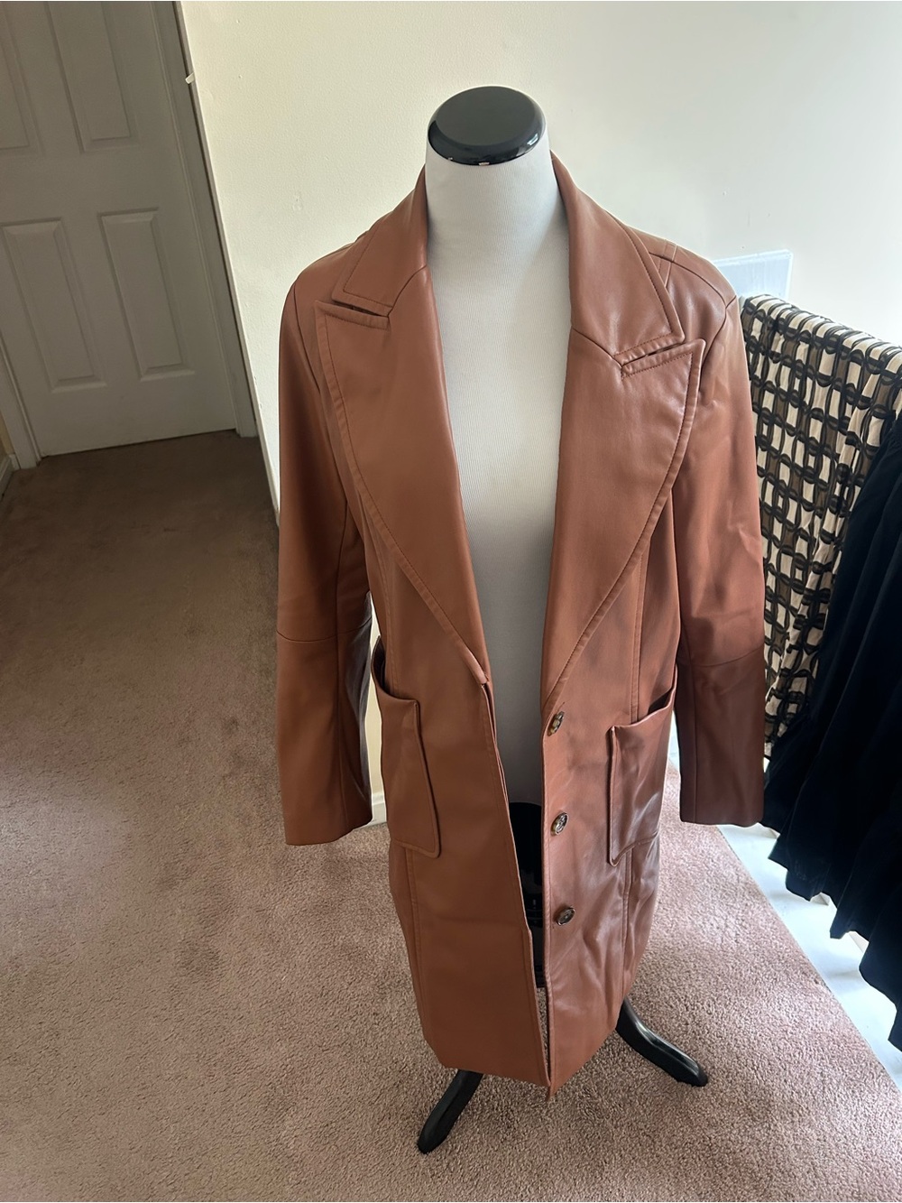 Banana Republic Tan Leather Trench Coat
